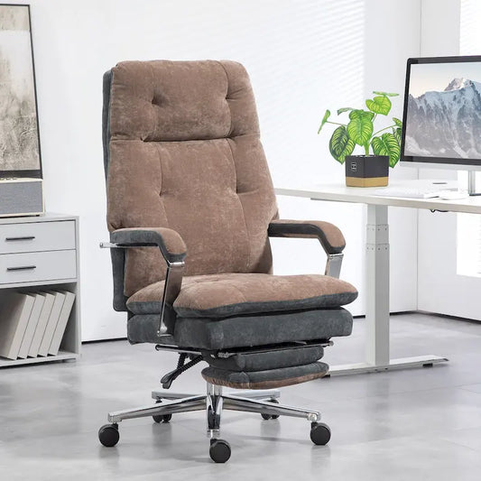 Oversized Velvet Office Recliner, Padded Seat, Swivel Wheels