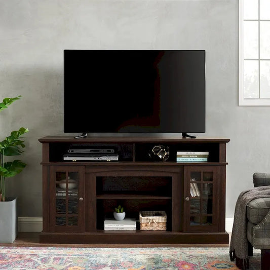 Espresso Classic 58.25 TV Stand with Open & Closed Storage for 65 TVs