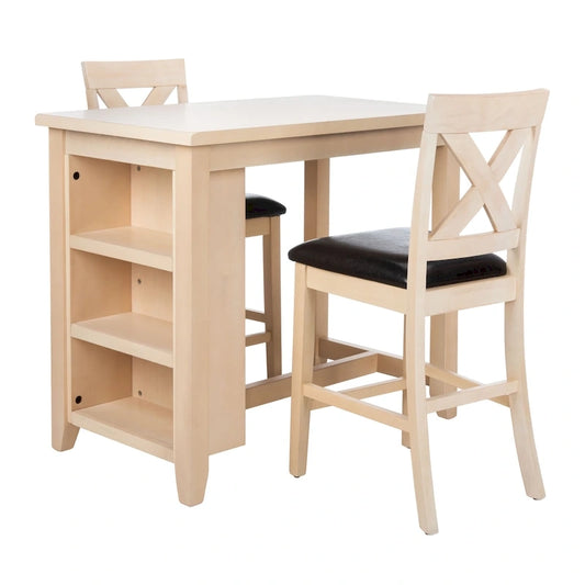 SAFAVIEH Shadya 3-Piece Wood Pub Set - 42 x 24 x 36 - 42Wx24Dx36H