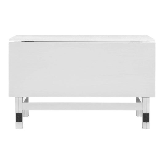 Rustic Drop-Leaf Dining Table  Space-Saving Farmhouse Design with Extendable Wood Top - 47.00in. W X36.00in.DX30.00in. H