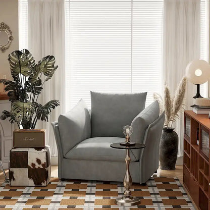 Oversized Chenille Lounge Armchair