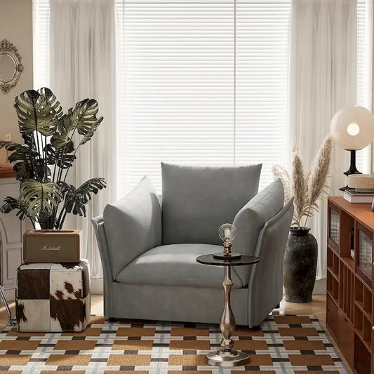 Oversized Chenille Lounge Armchair