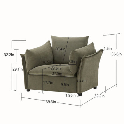 Oversized Chenille Lounge Armchair