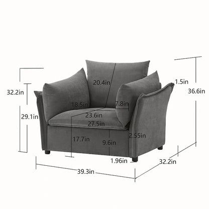 Oversized Chenille Lounge Armchair