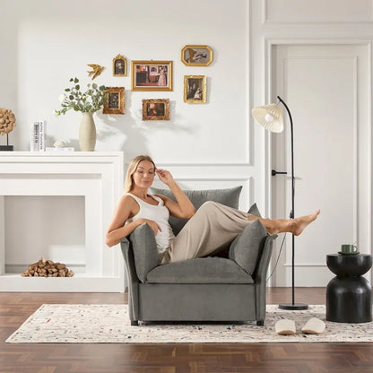 Oversized Chenille Lounge Armchair