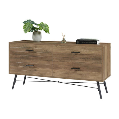 4-Drawer Horizontal Dresser, Dressers Bedroom Furniture Large Storage Tower Unit for Bedroom, Closet Living Room