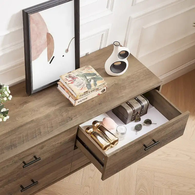 4-Drawer Horizontal Dresser, Dressers Bedroom Furniture Large Storage Tower Unit for Bedroom, Closet Living Room