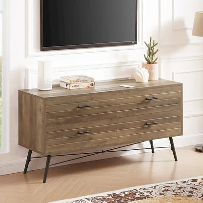 4-Drawer Horizontal Dresser, Dressers Bedroom Furniture Large Storage Tower Unit for Bedroom, Closet Living Room
