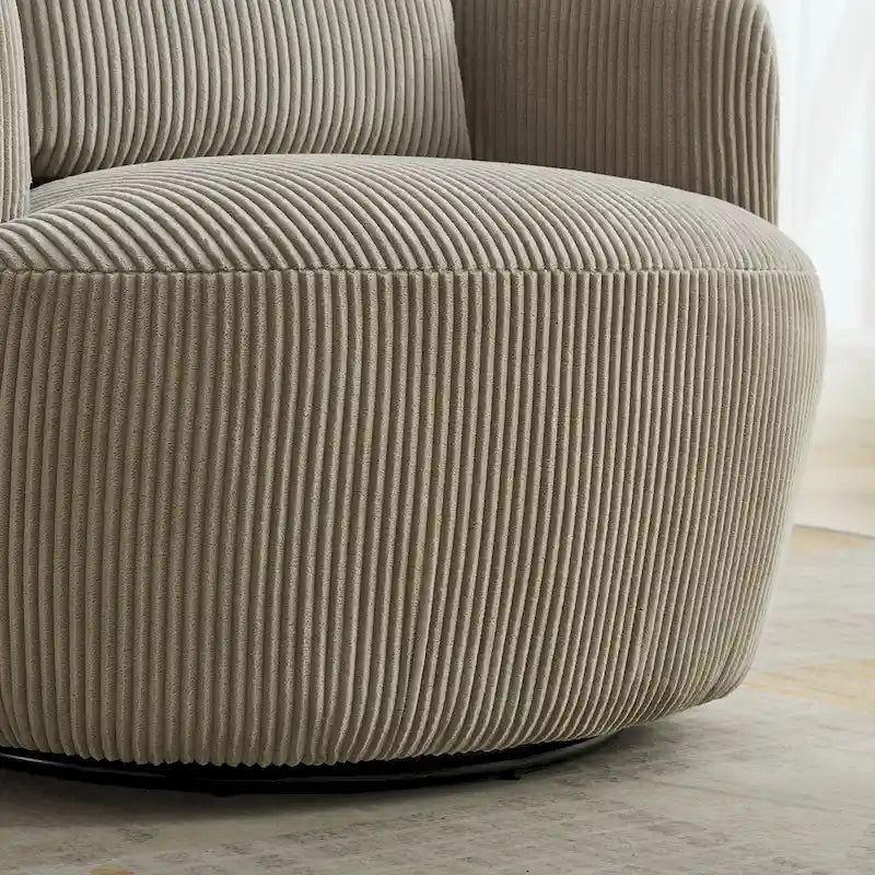Corduroy Swivel Barrel Chair