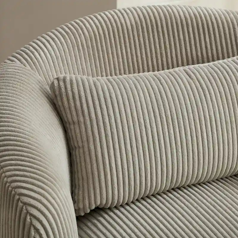 Corduroy Swivel Barrel Chair