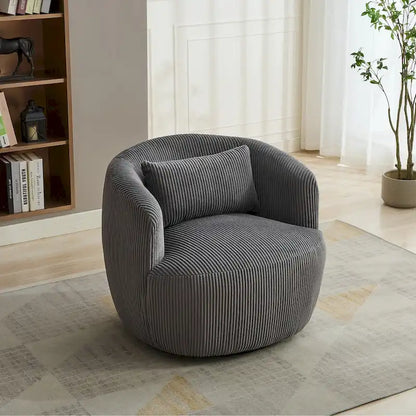 Corduroy Swivel Barrel Chair