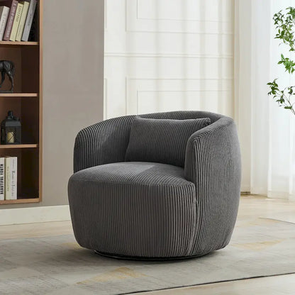 Corduroy Swivel Barrel Chair