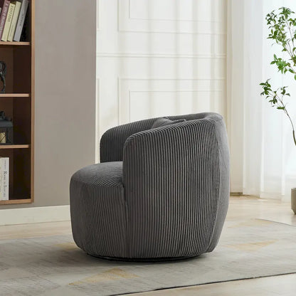 Corduroy Swivel Barrel Chair