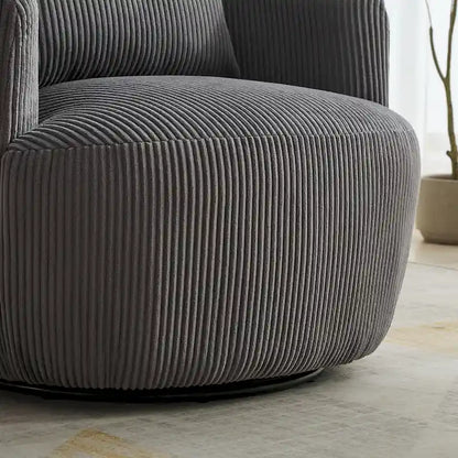 Corduroy Swivel Barrel Chair