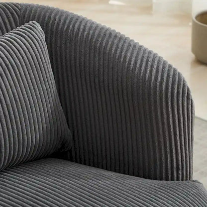 Corduroy Swivel Barrel Chair