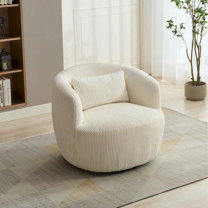 Corduroy Swivel Barrel Chair