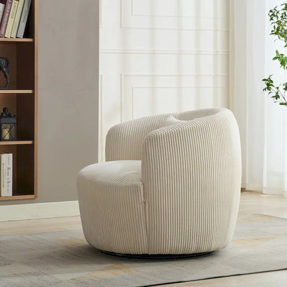 Corduroy Swivel Barrel Chair