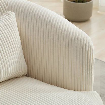 Corduroy Swivel Barrel Chair