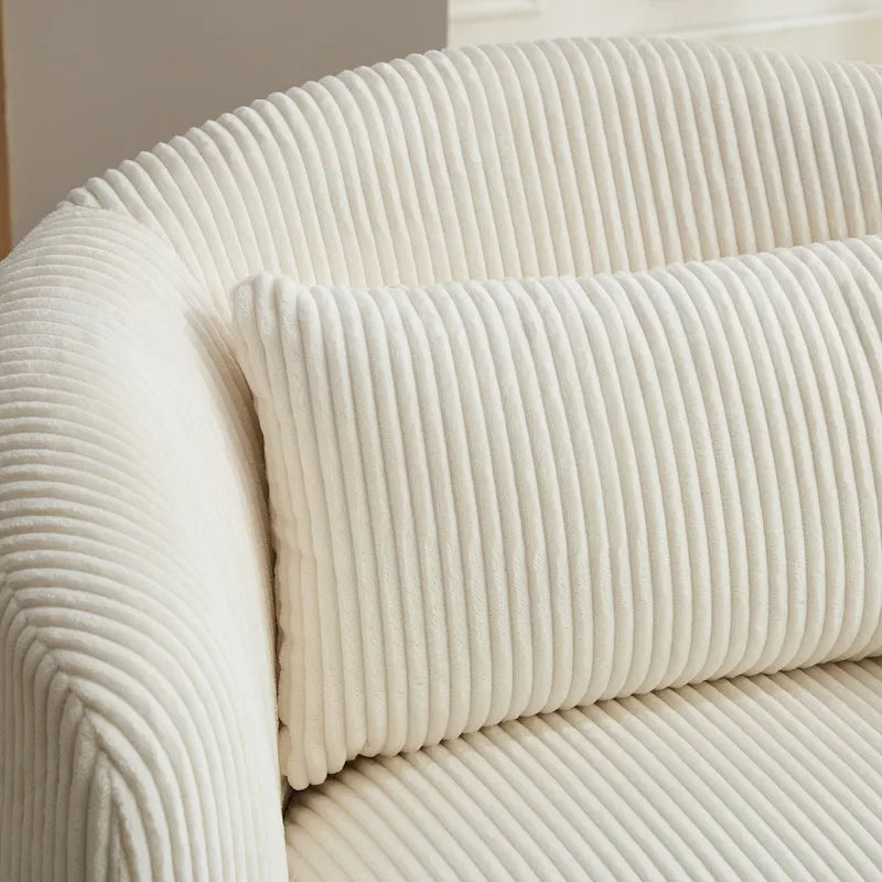 Corduroy Swivel Barrel Chair