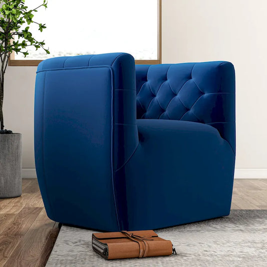 Luxor Mid-Century Modern Furniture Comfy Velvet Swivel Accent Chair