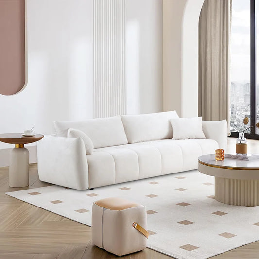 W85in Modern Upholstered 3 Seater Fabric Couch Sofa for Living Room