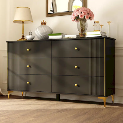 6 Drawer Dresser Modern White Dresser Chest Wood Storage Chest