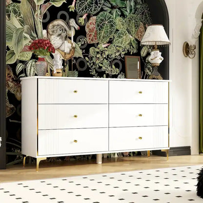 6 Drawer Dresser Modern White Dresser Chest Wood Storage Chest