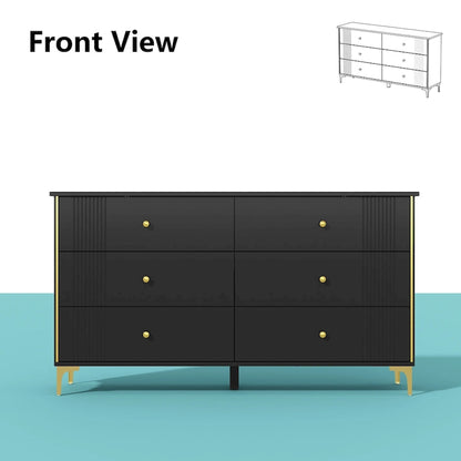 6 Drawer Dresser Modern White Dresser Chest Wood Storage Chest