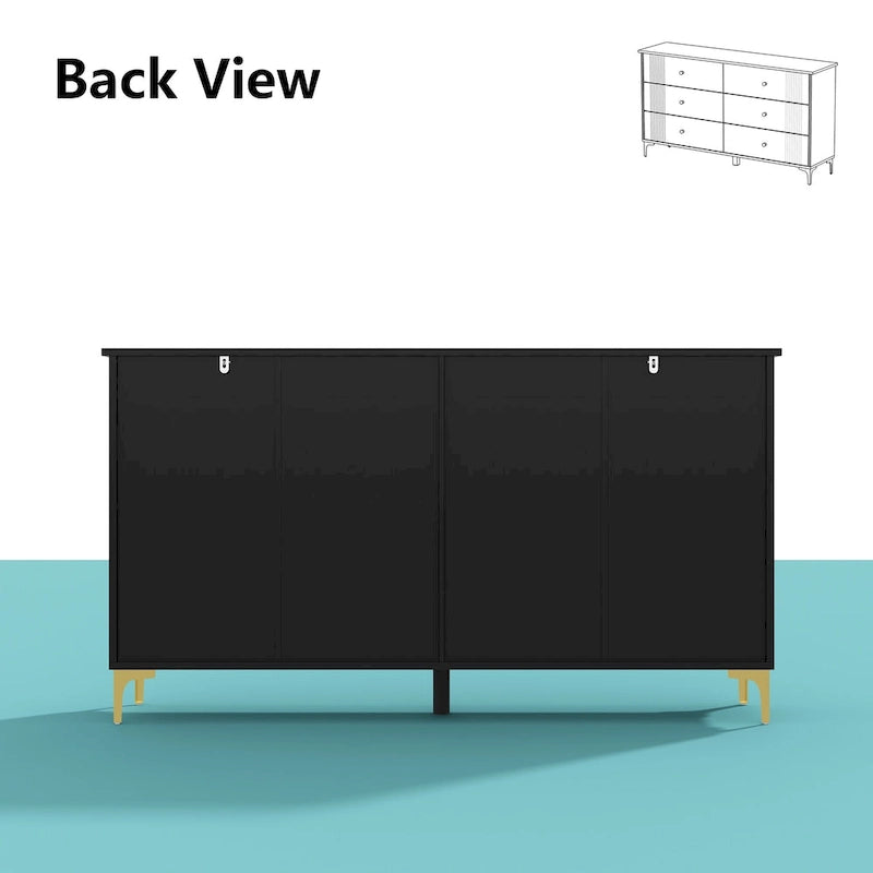 6 Drawer Dresser Modern White Dresser Chest Wood Storage Chest