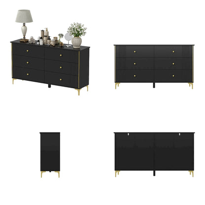 6 Drawer Dresser Modern White Dresser Chest Wood Storage Chest