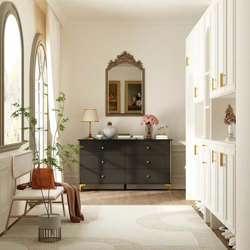 6 Drawer Dresser Modern White Dresser Chest Wood Storage Chest