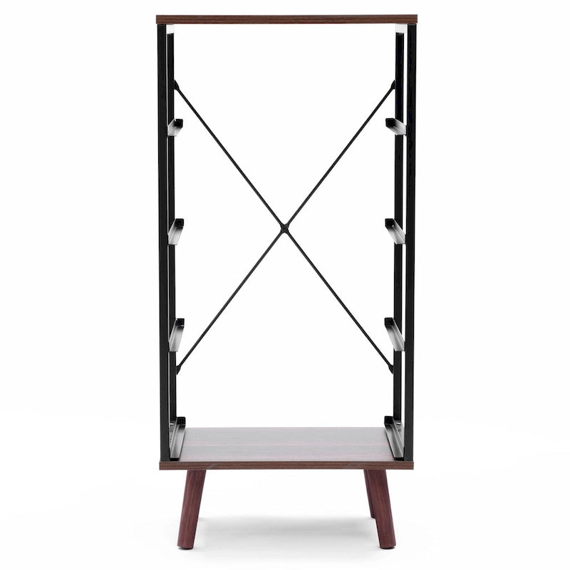 Black Manufactured Wood 4-Drawer Accent Chest with Brown Accents