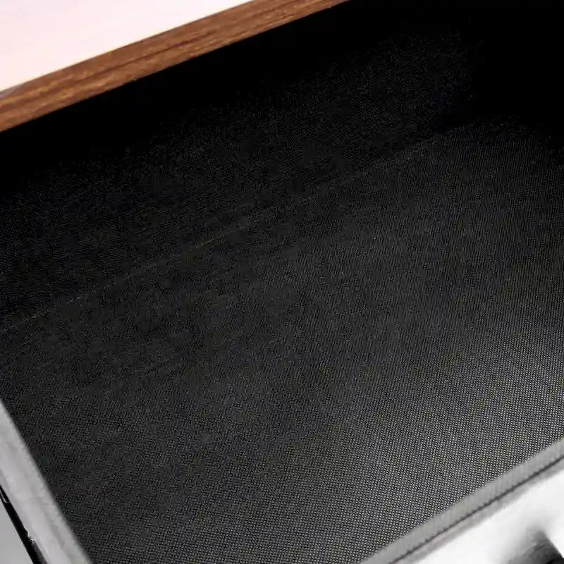 Black Manufactured Wood 4-Drawer Accent Chest with Brown Accents