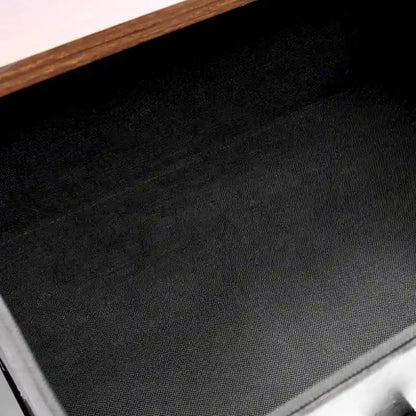 Black Manufactured Wood 4-Drawer Accent Chest with Brown Accents