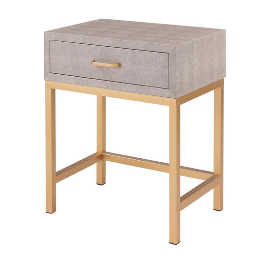 Durham Faux Shagreen 1-Drawer End Table