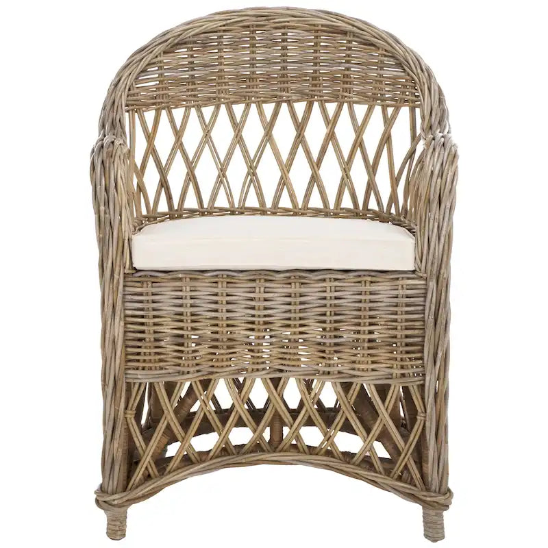 SAFAVIEH Spyrini Natural Rattan Club Chair - 25.5 x 26.5 x 35.5 - 26Wx27Dx36H