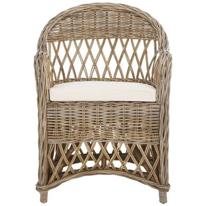 SAFAVIEH Spyrini Natural Rattan Club Chair - 25.5 x 26.5 x 35.5 - 26Wx27Dx36H