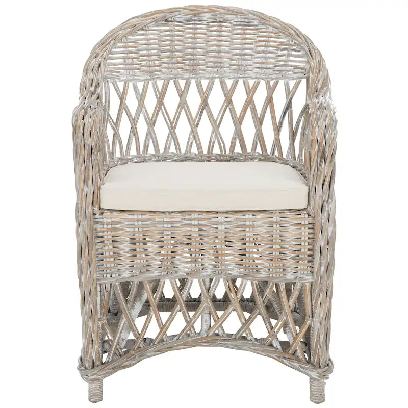 SAFAVIEH Spyrini Natural Rattan Club Chair - 25.5 x 26.5 x 35.5 - 26Wx27Dx36H