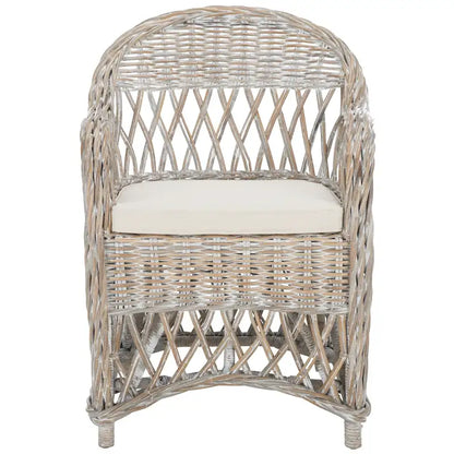 SAFAVIEH Spyrini Natural Rattan Club Chair - 25.5 x 26.5 x 35.5 - 26Wx27Dx36H