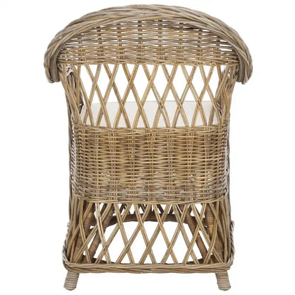SAFAVIEH Spyrini Natural Rattan Club Chair - 25.5 x 26.5 x 35.5 - 26Wx27Dx36H