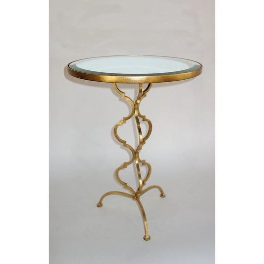 Antique Gold Quatrefoil Table - 17.75x17.75x24