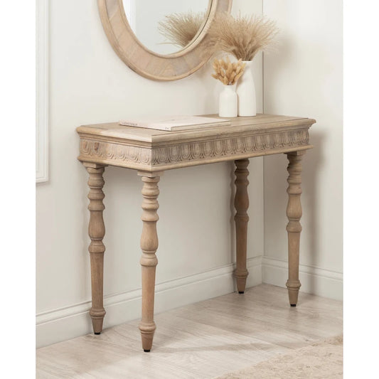 Kate and Laurel Patresa Carved Wood Console Table - 36x14x30