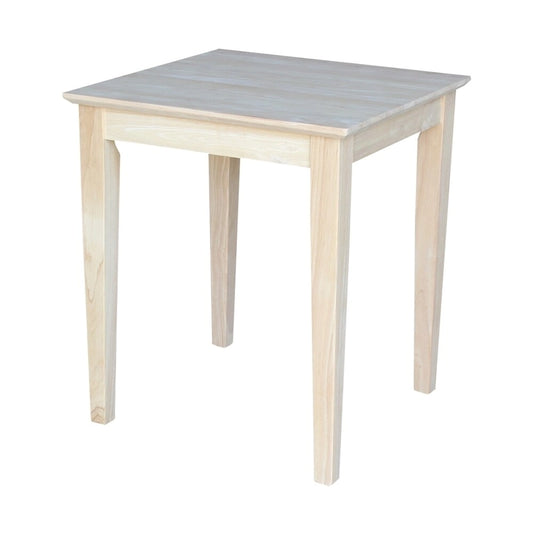 Unfinished Solid Parawood Shaker Tall End Table