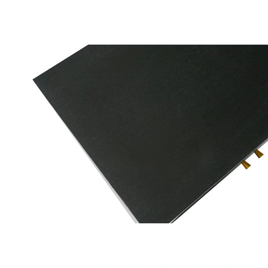 Black Rattan Sideboard Buffet Cabinet with Handcrafted Premium Grain Panels, 4 Rattan Doors and Adjustable Shelves