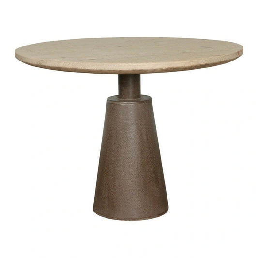 39 Pedestal Round Table Weathered Natural